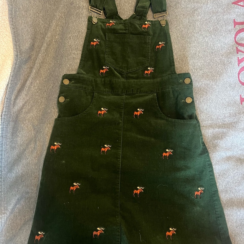 Kiel James Patrick Green and Red Overalls with Floral Embroidery